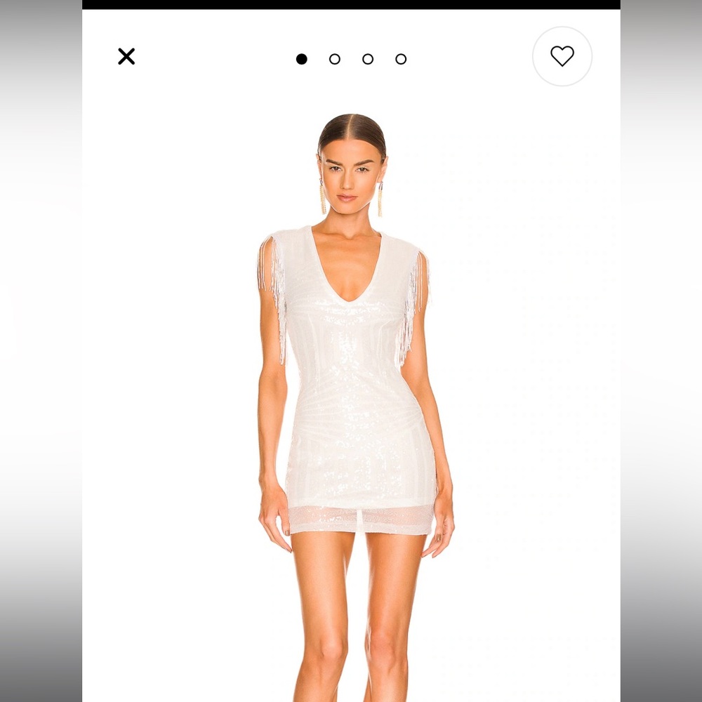 Revolve Superdown Carly Fringe Mini Dress in White